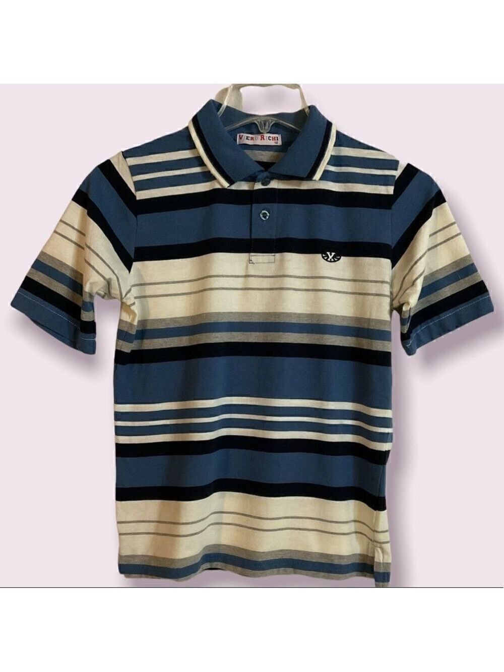 Viero Richi Boys Striped Collared Shirt Size 12